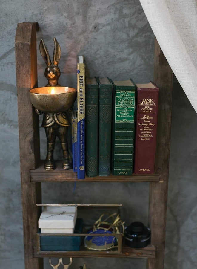 Accent Decor مجموعة ديكور إريك وإيلويز، تمثال نحاسي بطول 14 بوصة مع وعاء، أرنب - Image 4